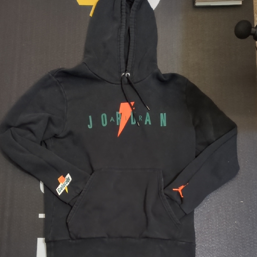 Jordan Black Hoodie with Orange and Green Details Gatorade